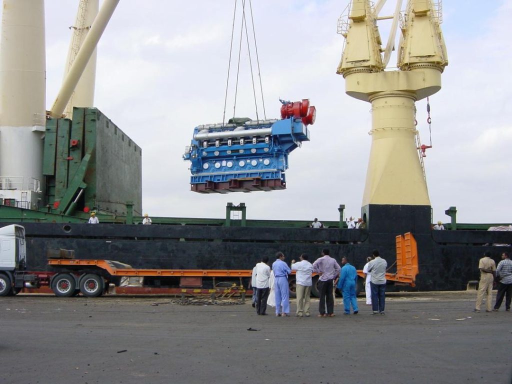 heavy engine inland transportation in sudan